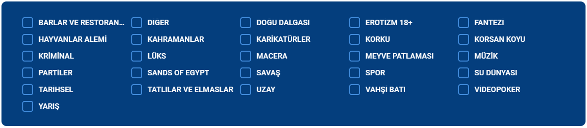 mostbet casino oyun kategorileri